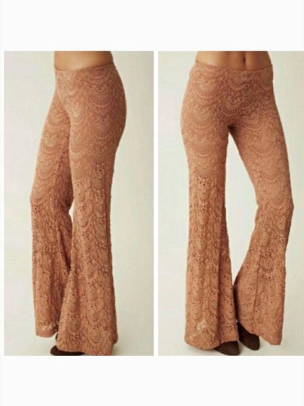 Anthropologie Nightcap Spanish Lace Fan Flare Pants